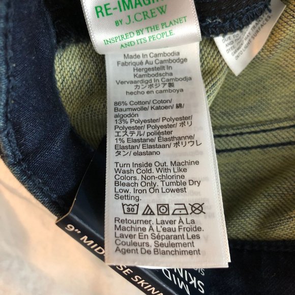 J.Crew Factory Womens 9" Mid-Rise Skinny Jeans Dark Wash Stretch 31P - Picture 6 of 8